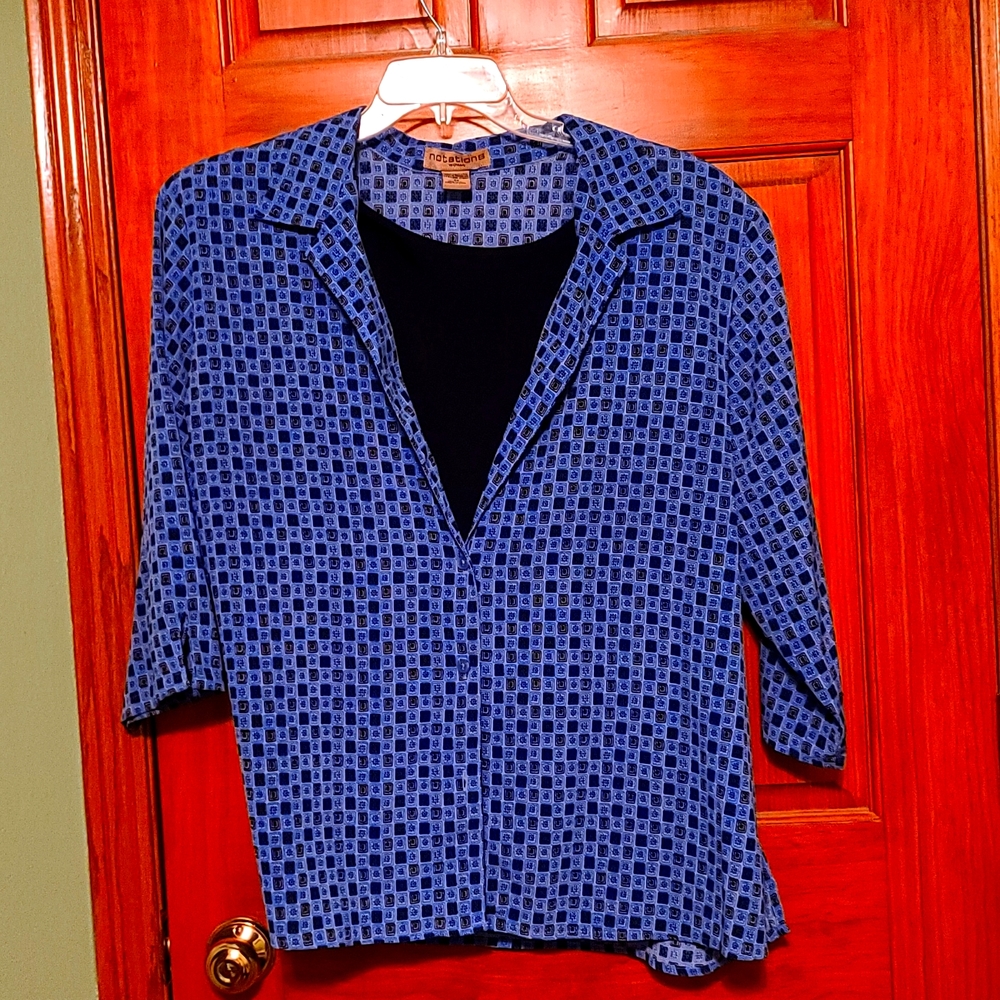 Vintage Notations blouse Size 2x.